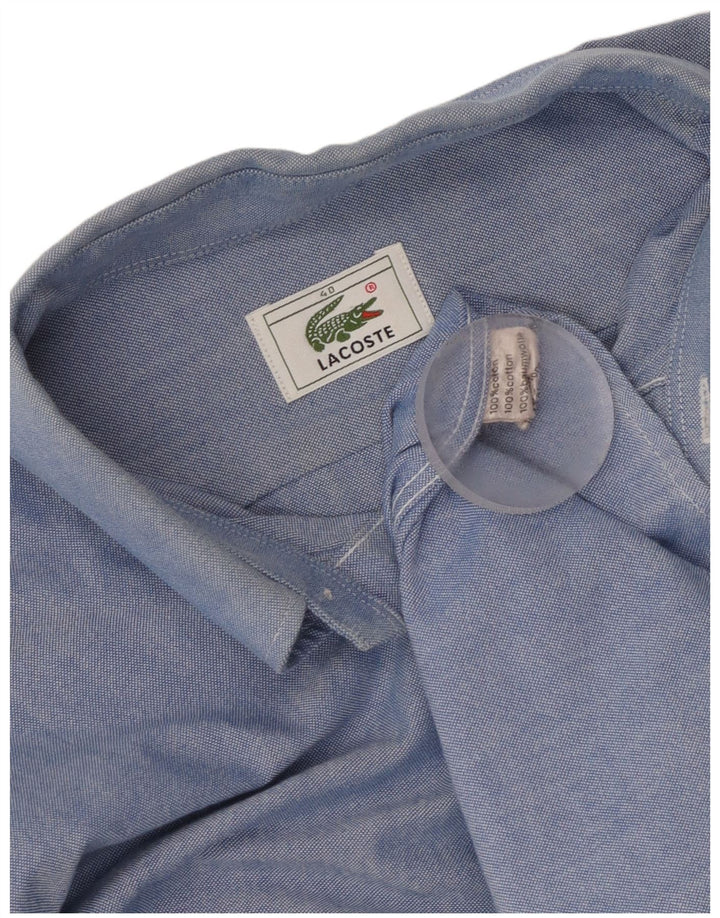 Lacoste Mens Shirt Size 40 Medium Blue Cotton