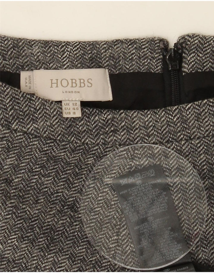 Hobbs Womens Sheath Dress UK 12 Medium Grey Herringbone Wool