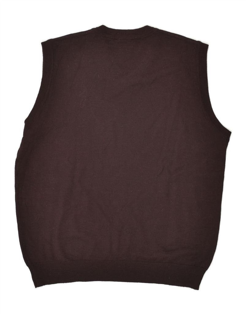 DANIEL HECHTER Mens Vest Tank Top Medium Brown Acrylic | Vintage Daniel Hechter | Thrift | Second-Hand Daniel Hechter | Used Clothing | Messina Hembry 