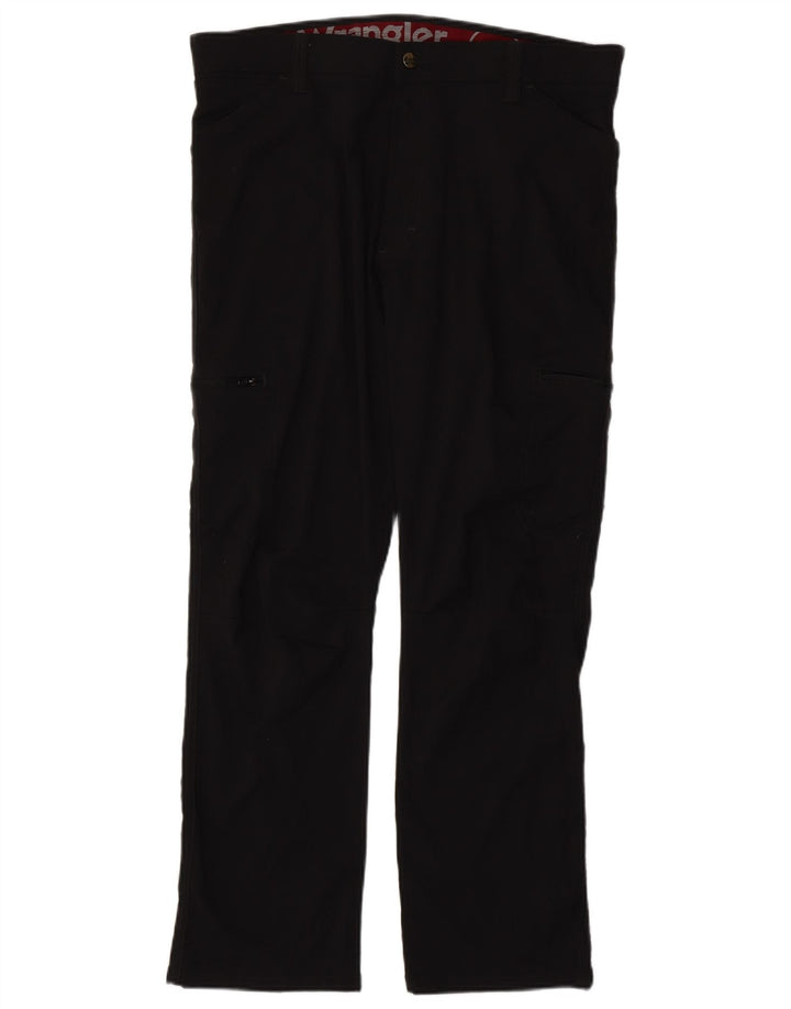 WRANGLER Mens Straight Cargo Trousers W38 L30 Black Nylon