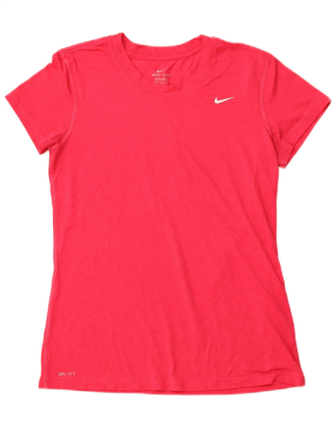 NIKE Womens Dri Fit T-Shirt Top UK 12 Medium Pink Polyester
