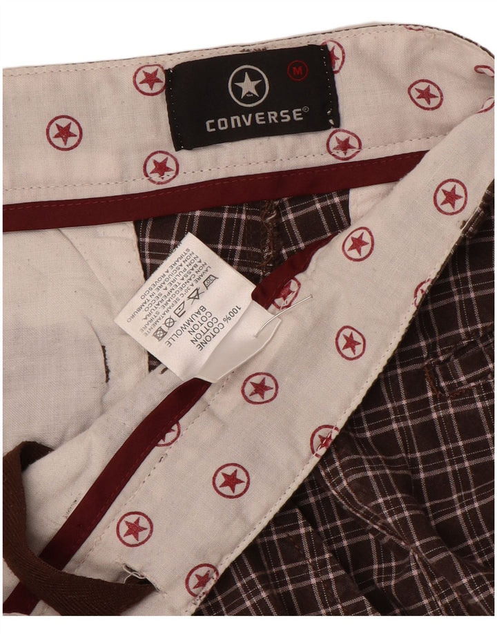 Converse Mens Chino Shorts Medium W32  Brown Check Cotton