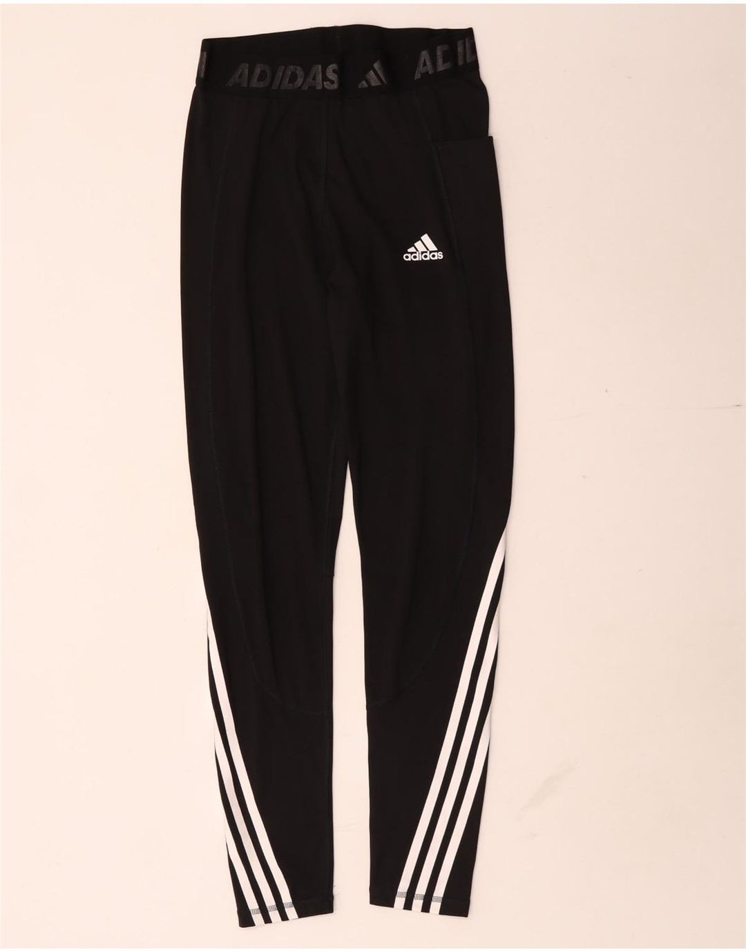 Adidas Womens Graphic Leggings UK 8 Small Black Polyester