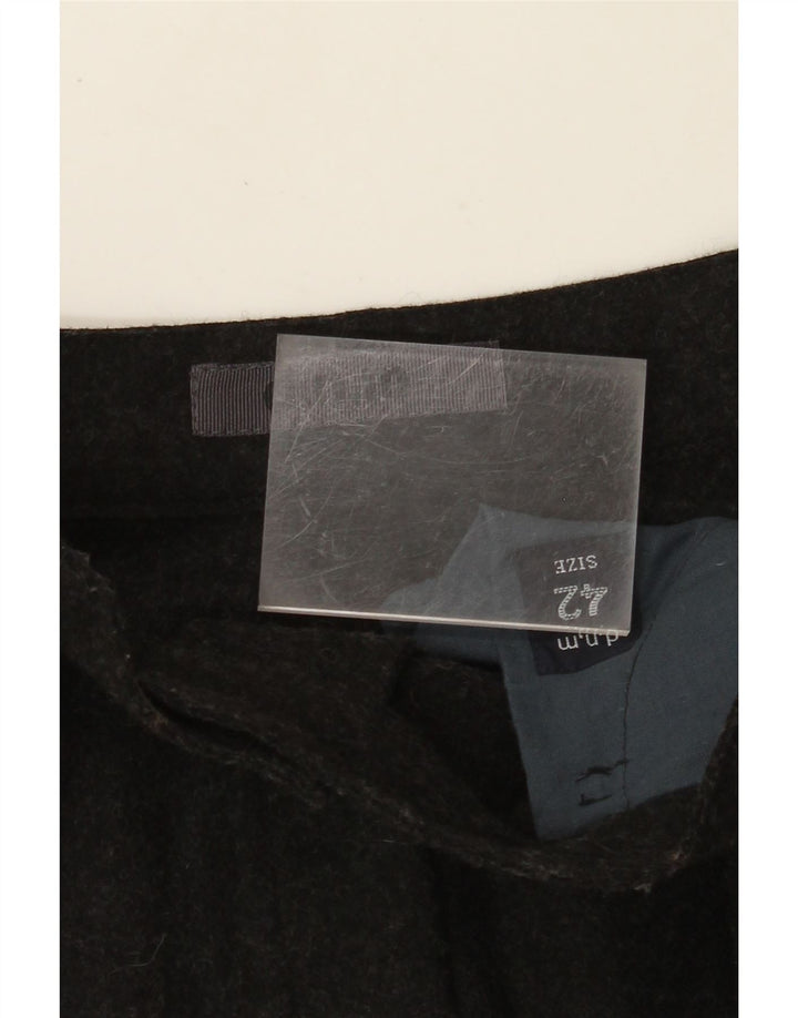 VINTAGE Womens A-Line Skirt IT 42 Medium W26  Black Wool