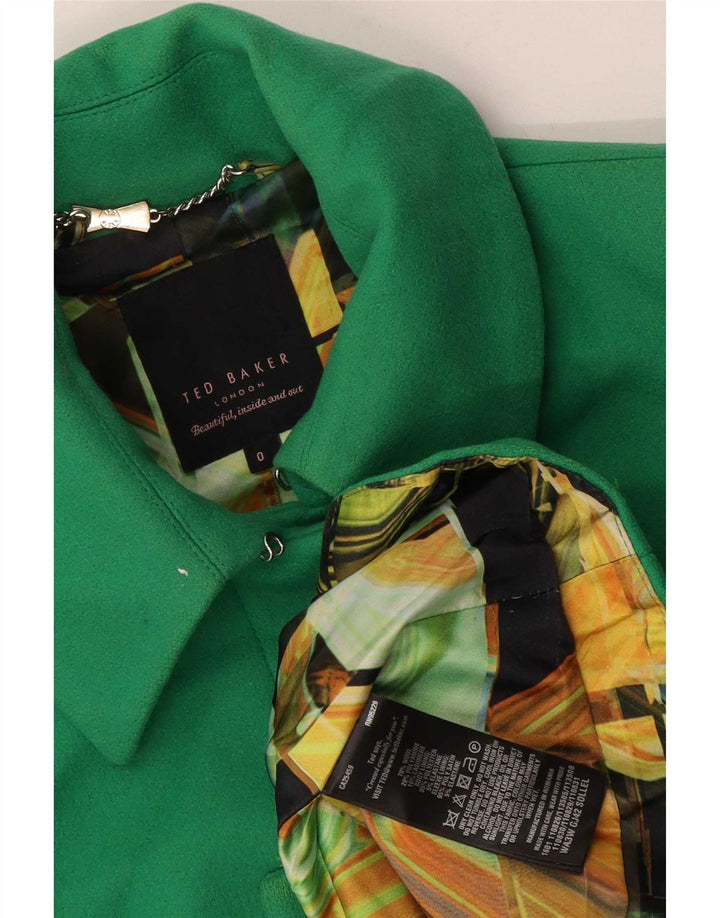 Ted Baker Womens Blazer Jacket Size 0 2XS Green Wool