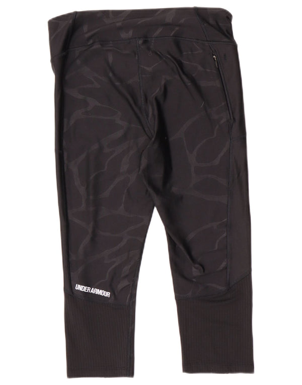 Under Armour Womens Capri Leggings UK 14 Medium Black Camouflage