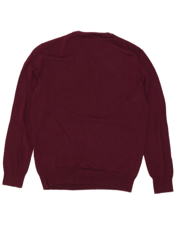Polo Ralph Lauren Mens Slim Fit Crew Neck Jumper Sweater Medium Burgundy