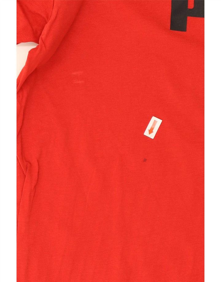 Puma Mens Graphic T-Shirt Top Medium Red Cotton