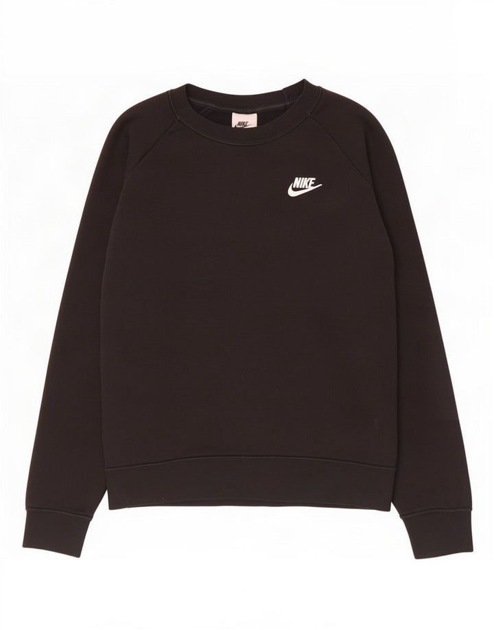 Nike Womens Sweatshirt Jumper UK 14 Medium Black Cotton