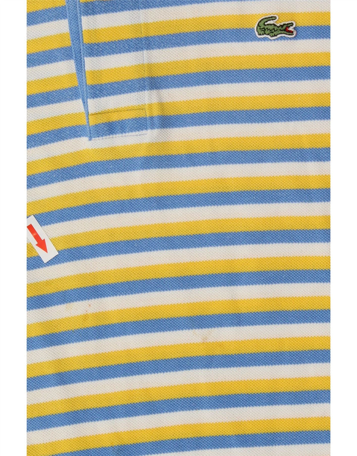 Lacoste Mens Polo Shirt Size 6 XL Multicoloured Striped Cotton
