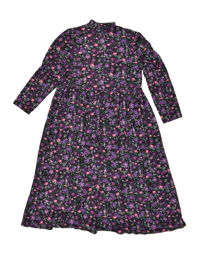 PULL & BEAR Womens A-Line Dress UK 10 Small Purple Floral Polyester | Vintage Pull & Bear | Thrift | Second-Hand Pull & Bear | Used Clothing | Messina Hembry 