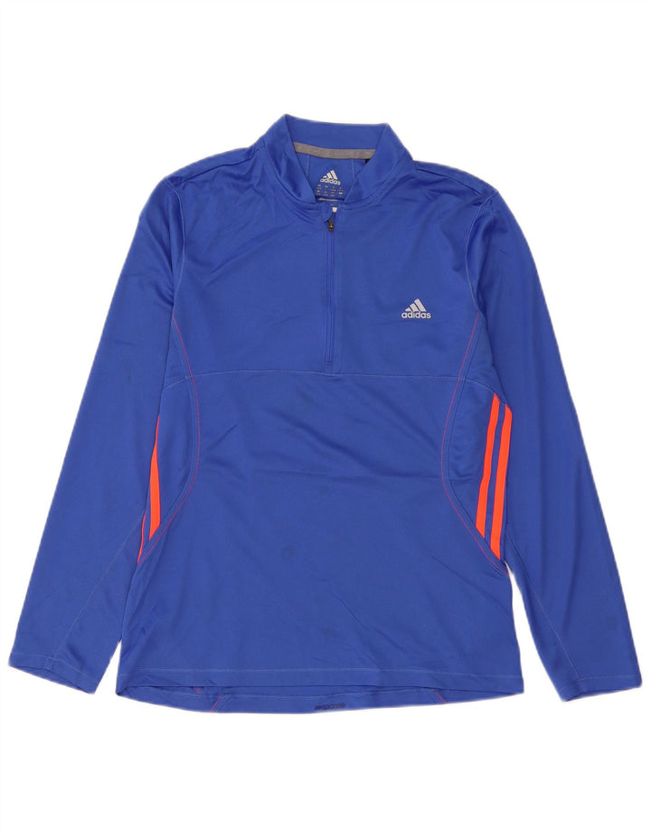 ADIDAS Womens Climalite Pullover Tracksuit Top UK 16/18 Large Blue