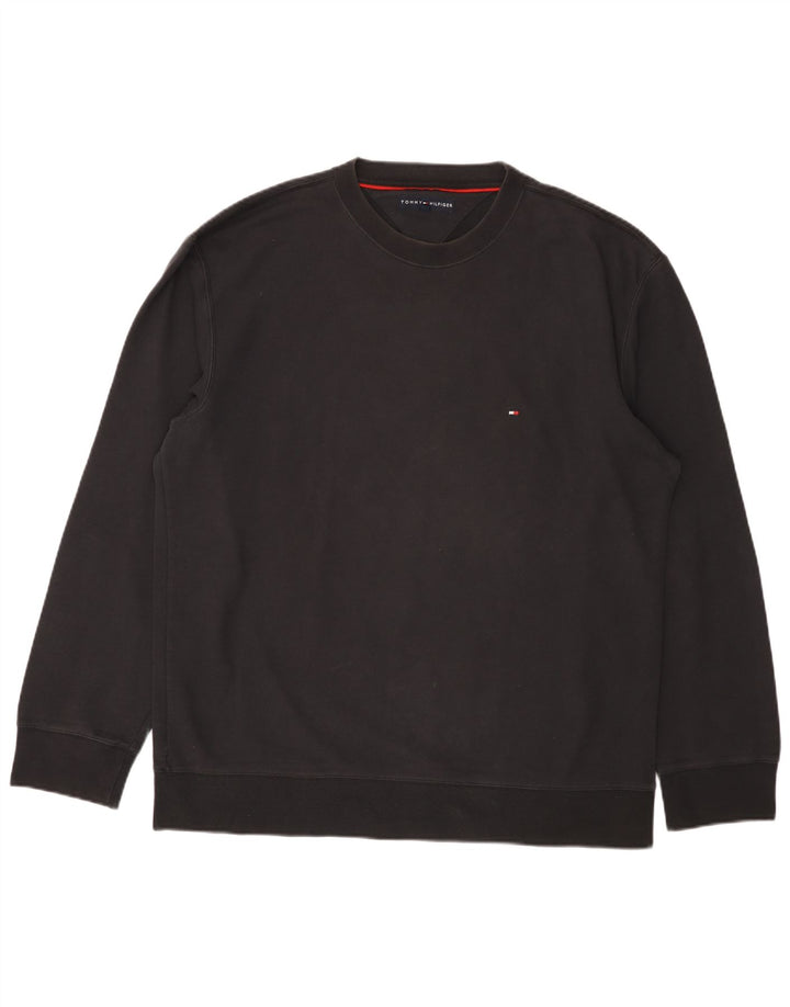 Tommy Hilfiger Mens Sweatshirt Jumper XL Black Cotton