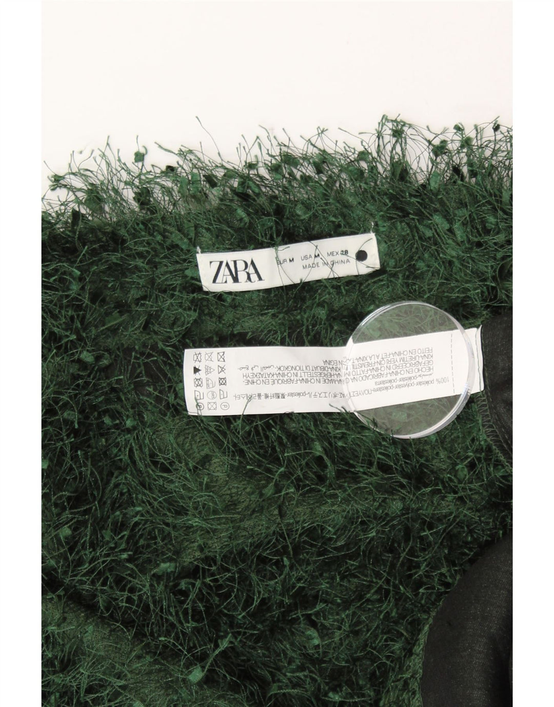 ZARA Womens Vest Tank Top UK 14 Medium Green Polyester