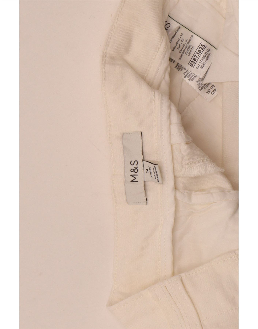 Marks & Spencer Womens Crop Cargo Trousers UK 14 Large W34 L25 White