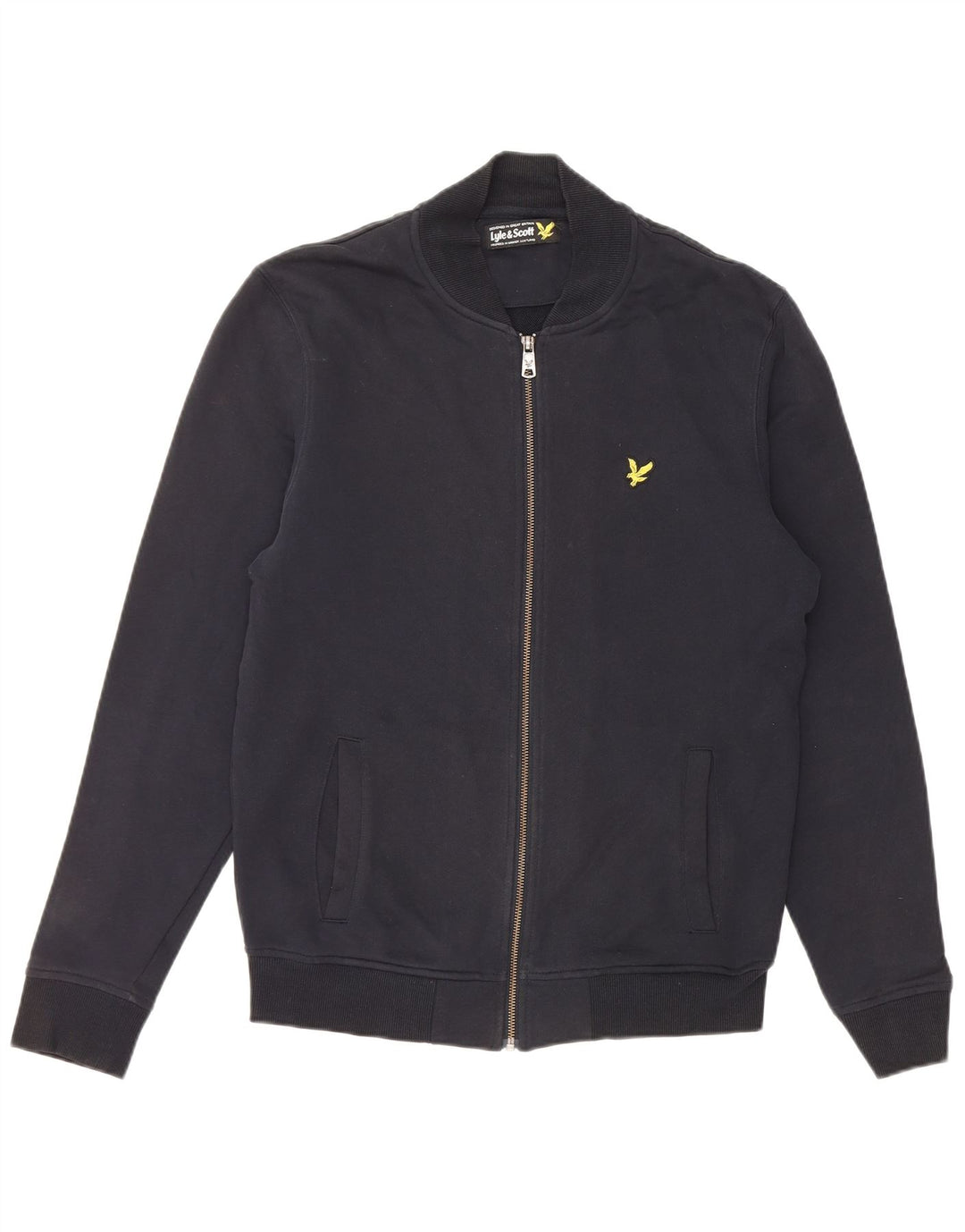 LYLE & SCOTT Mens Tracksuit Top Jacket Medium Navy Blue Cotton