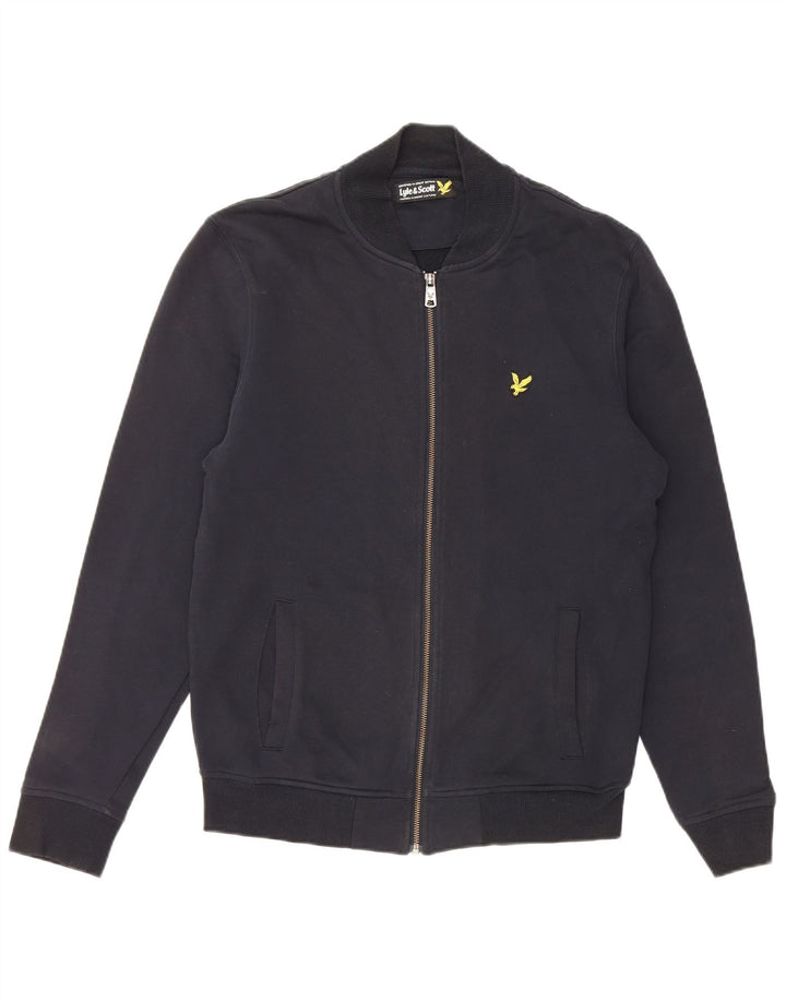 LYLE & SCOTT Mens Tracksuit Top Jacket Medium Navy Blue Cotton