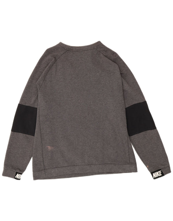 Nike Mens Graphic Sweatshirt Jumper Large Grey Colourblock