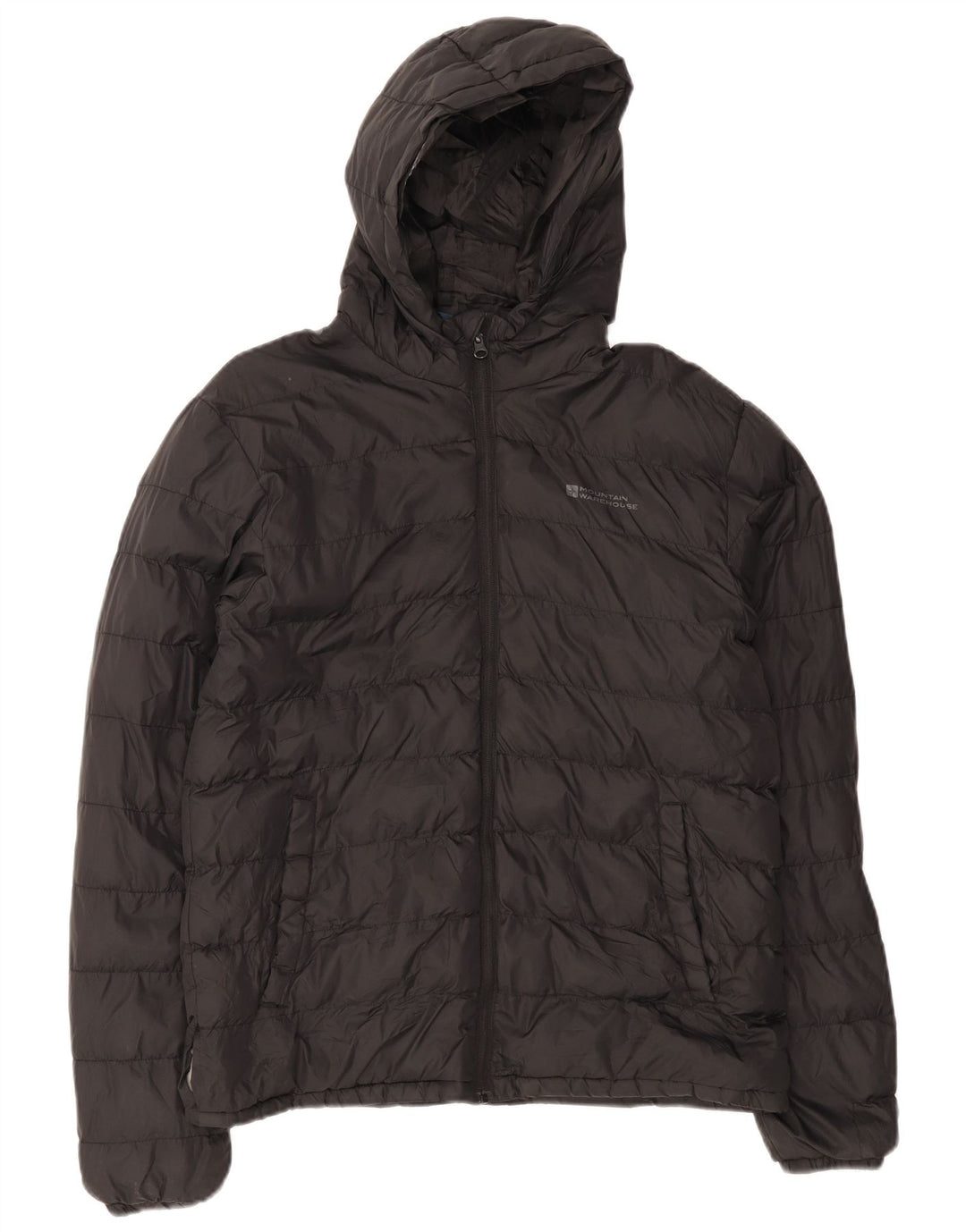 Mountain Warehouse Mens Hooded Padded Jacket UK 38 Medium Black Nylon