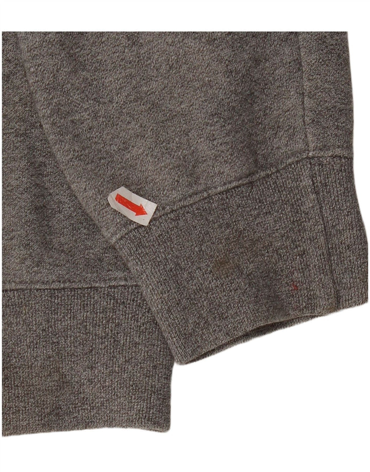 Champion Mens Graphic Hoodie Jumper Medium Grey Flecked Cotton