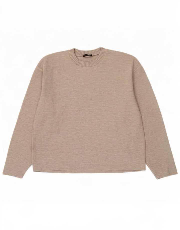 Zara Womens Blouse Top UK 14 Medium Beige Polyester