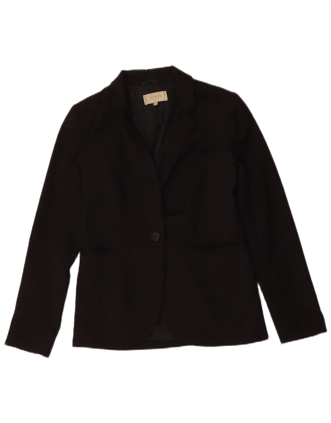 Hobbs Womens 1 Button Blazer Jacket UK 8 Small Black Wool