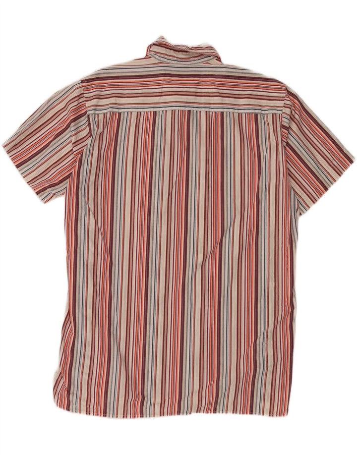 TOM TAILOR Mens Short Sleeve Shirt 2XL Multicoloured Striped Cotton