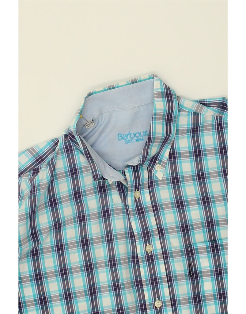 BARBOUR Mens Shirt Medium Blue Check Cotton | Vintage Barbour | Thrift | Second-Hand Barbour | Used Clothing | Messina Hembry 