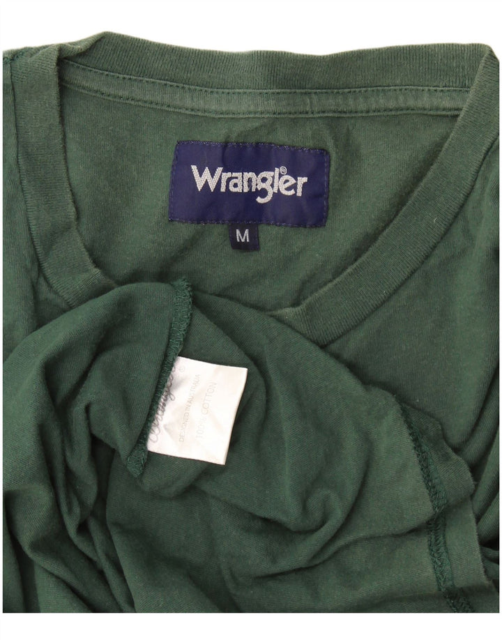 Wrangler Mens T-Shirt Top Medium Green Cotton