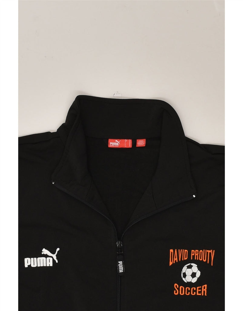 PUMA Mens Graphic Tracksuit Top Jacket XL Black Polyester | Vintage Puma | Thrift | Second-Hand Puma | Used Clothing | Messina Hembry 