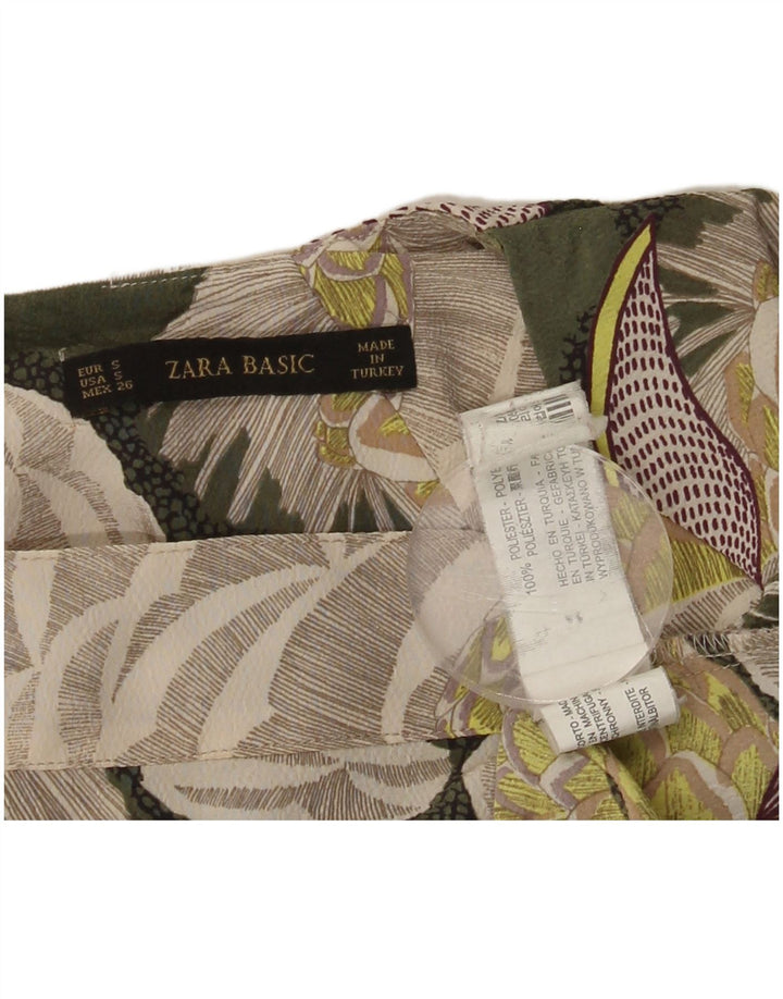 ZARA Womens Blouse Top UK 10 Small Multicoloured Floral Polyester