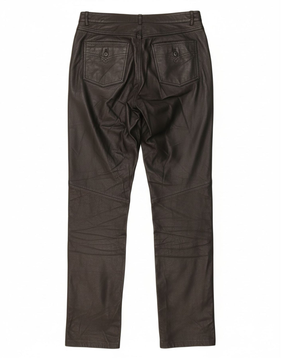 SAKI Womens Slim Leather Trousers EU 38 Medium W30 L34 Black Leather