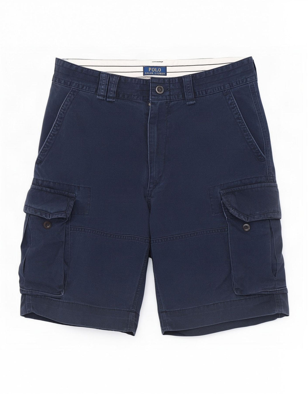 Ralph Lauren Mens Cargo Shorts W32 Medium Navy Blue Cotton
