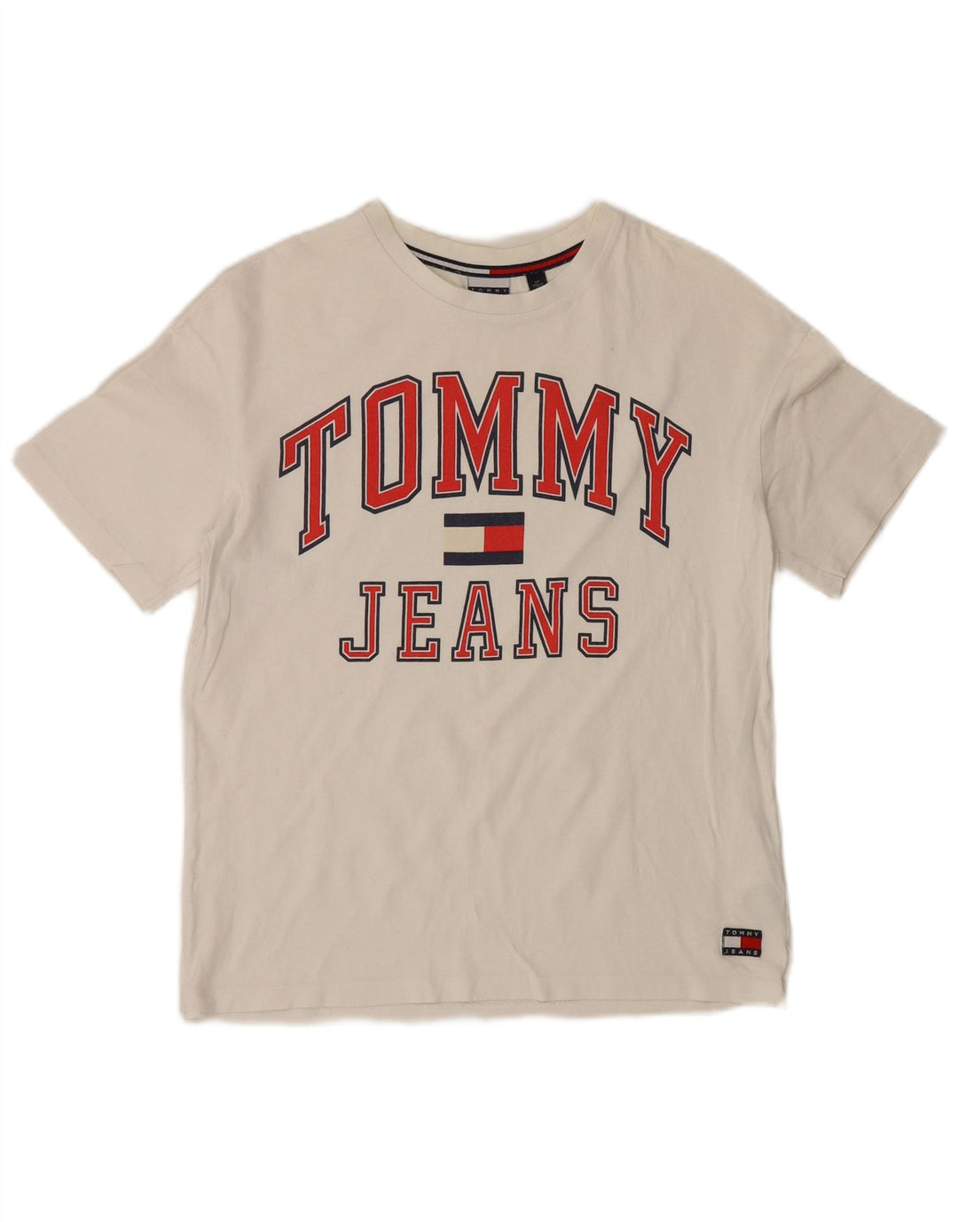 Tommy Hilfiger Mens Graphic T-Shirt Top Small White Cotton