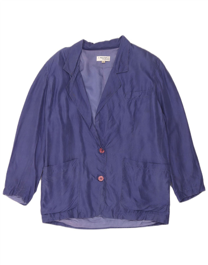 KRIZIA Womens 2 Button Blazer Jacket IT 44 Medium Purple Acetate