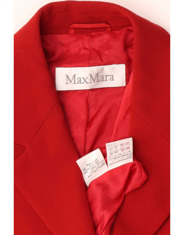 Max Mara Womens 3 Button Blazer Jacket UK 8 Small Red Wool