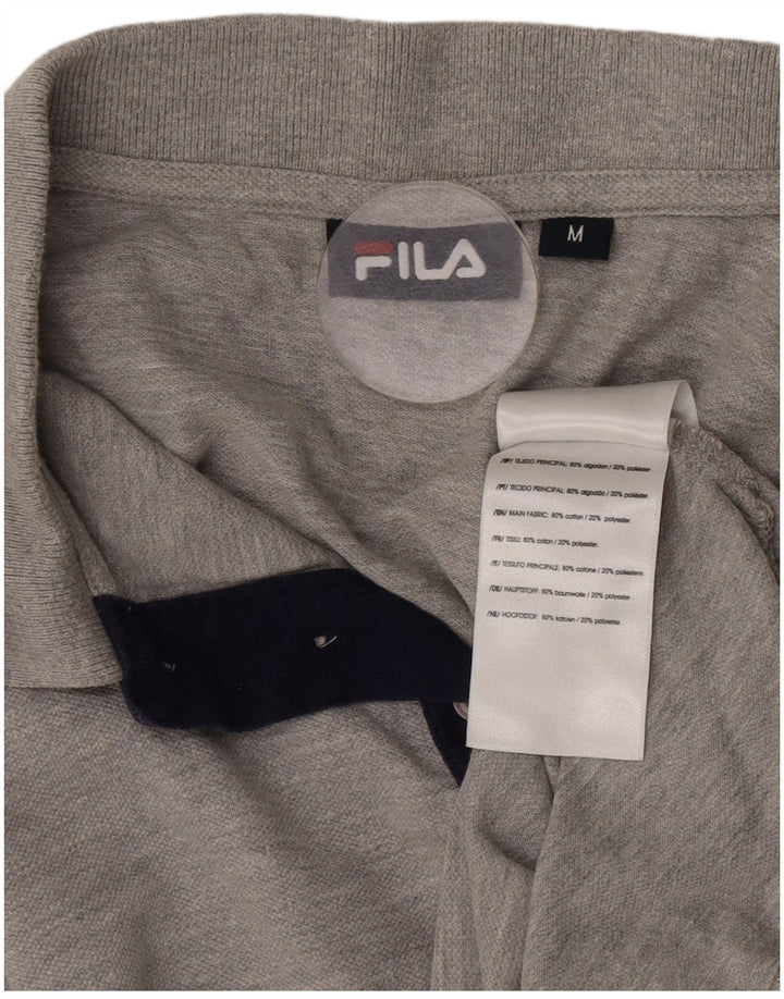 Fila Mens Polo Shirt Medium Grey Cotton