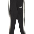 Adidas Womens Leggings UK 14 Medium Black Striped Cotton