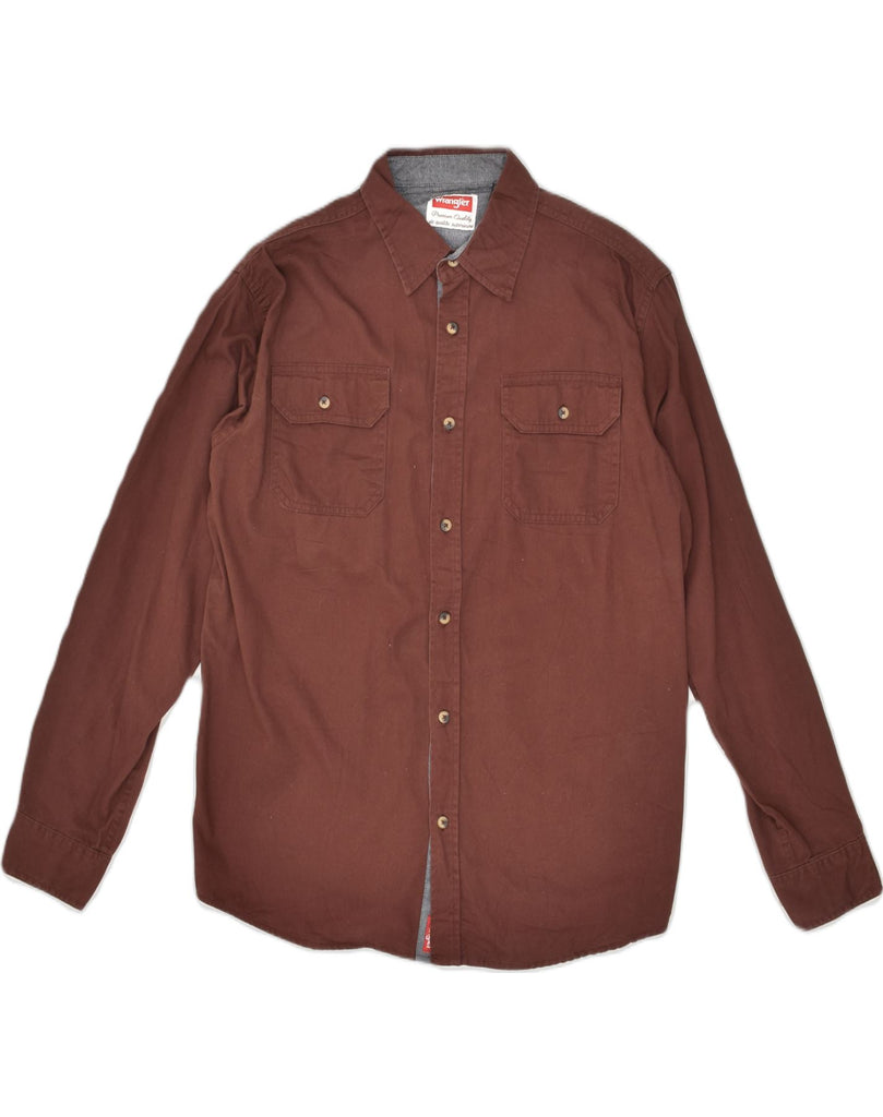 WRANGLER Mens Shirt Medium Brown Cotton | Vintage Wrangler | Thrift | Second-Hand Wrangler | Used Clothing | Messina Hembry 