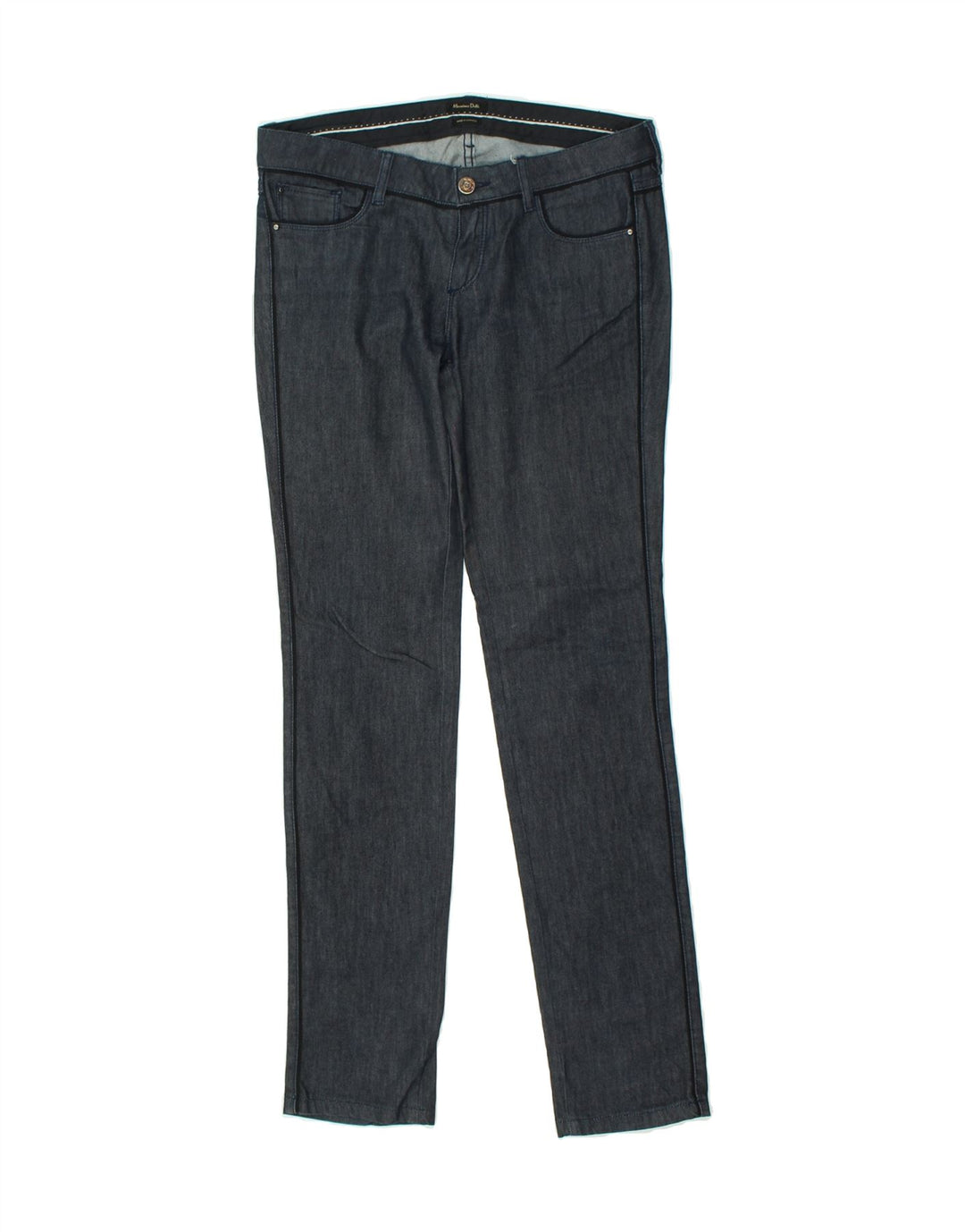 MASSIMO DUTTI Womens Slim Casual Trousers EU 38 Medium W34 L32 Blue Cotton | Vintage Massimo Dutti | Thrift | Second-Hand Massimo Dutti | Used Clothing | Messina Hembry 