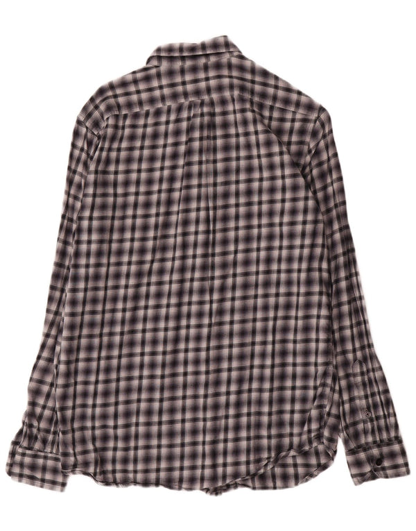 Diesel Mens Shirt Medium Black Check Cotton