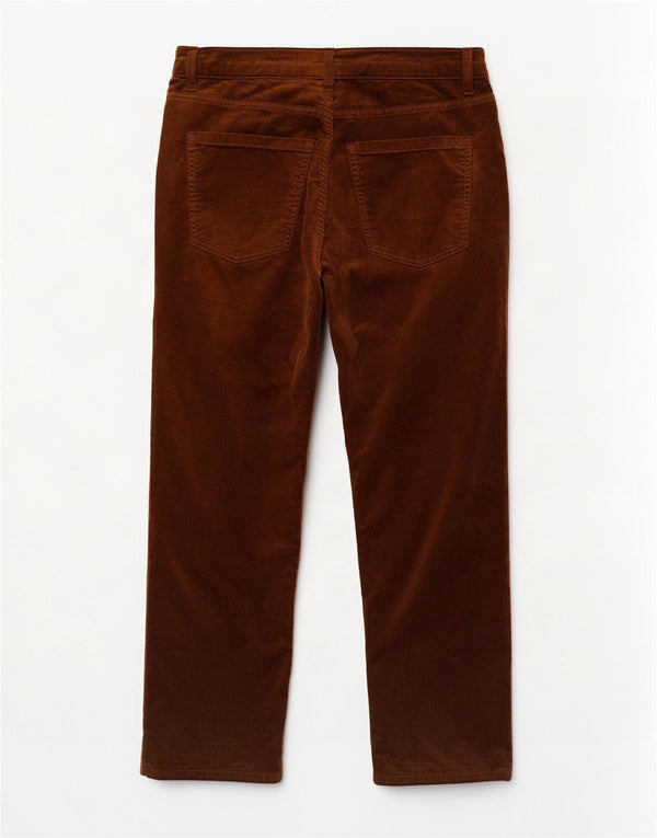 Marks & Spencer Womens High Waist Corduroy Trousers UK 16 Large W34 L27 Bro