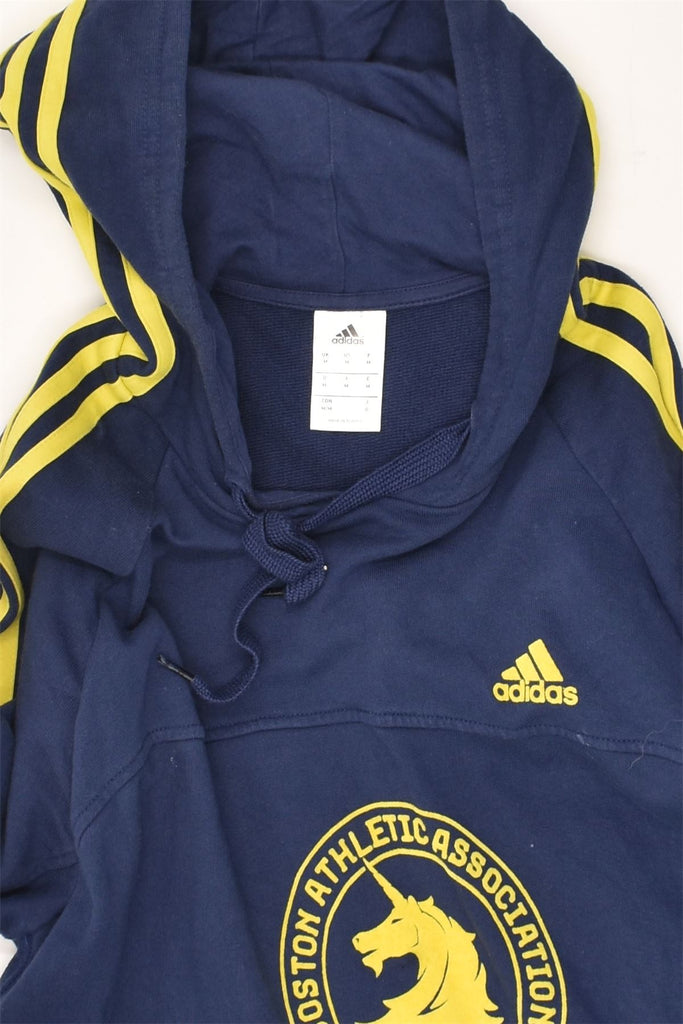 ADIDAS Mens Graphic Hoodie Jumper Medium Navy Blue Cotton | Vintage Adidas | Thrift | Second-Hand Adidas | Used Clothing | Messina Hembry 