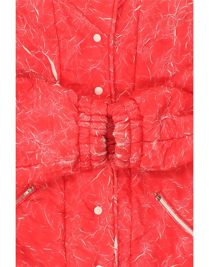 VINTAGE Womens Abstract Pattern Windbreaker Jacket UK 16 Large Red Vintage Vintage and Second-Hand Vintage from Messina Hembry 