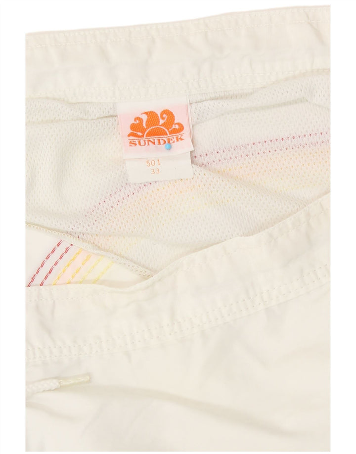Sundek Mens Swimming Shorts Medium  White Nylon