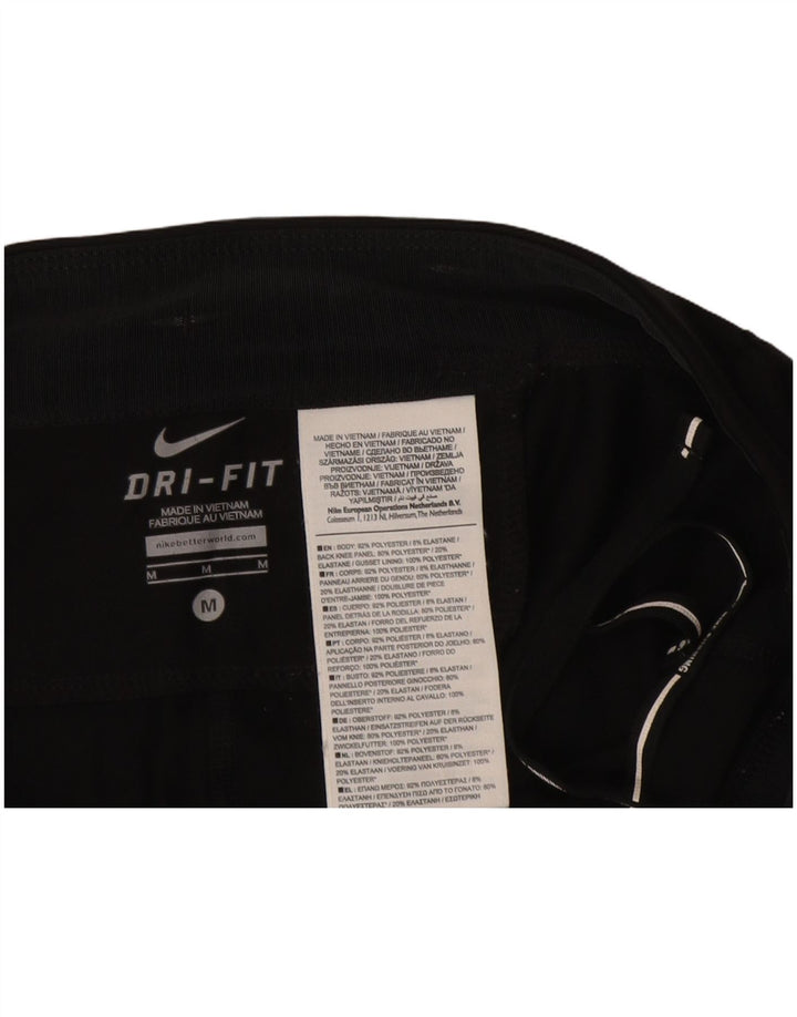 NIKE Womens Dri Fit Capri Leggings UK 12 Medium  Black Polyester