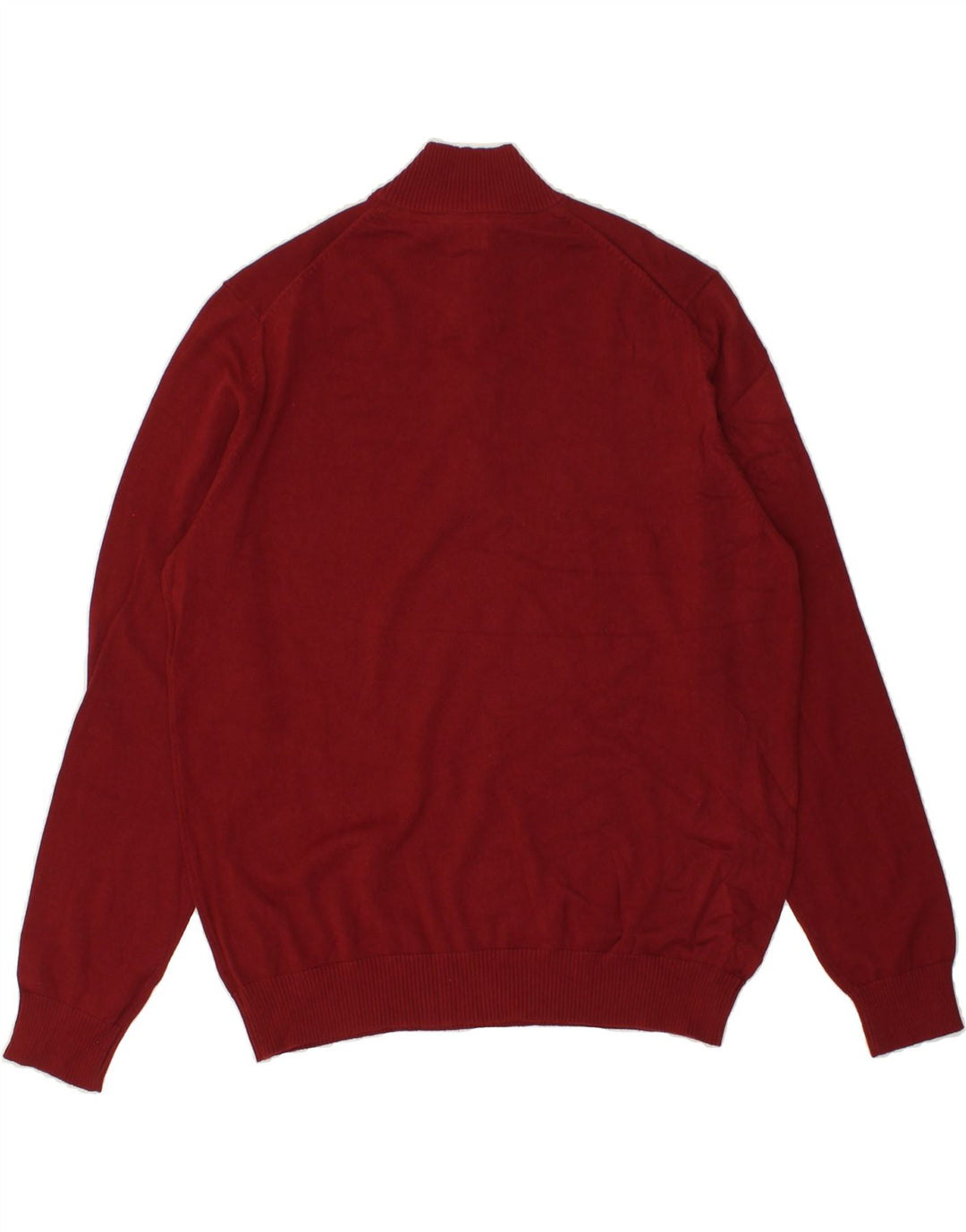 IZOD Mens Zip Neck Jumper Sweater Large Burgundy Cotton Vintage Izod and Second-Hand Izod from Messina Hembry 