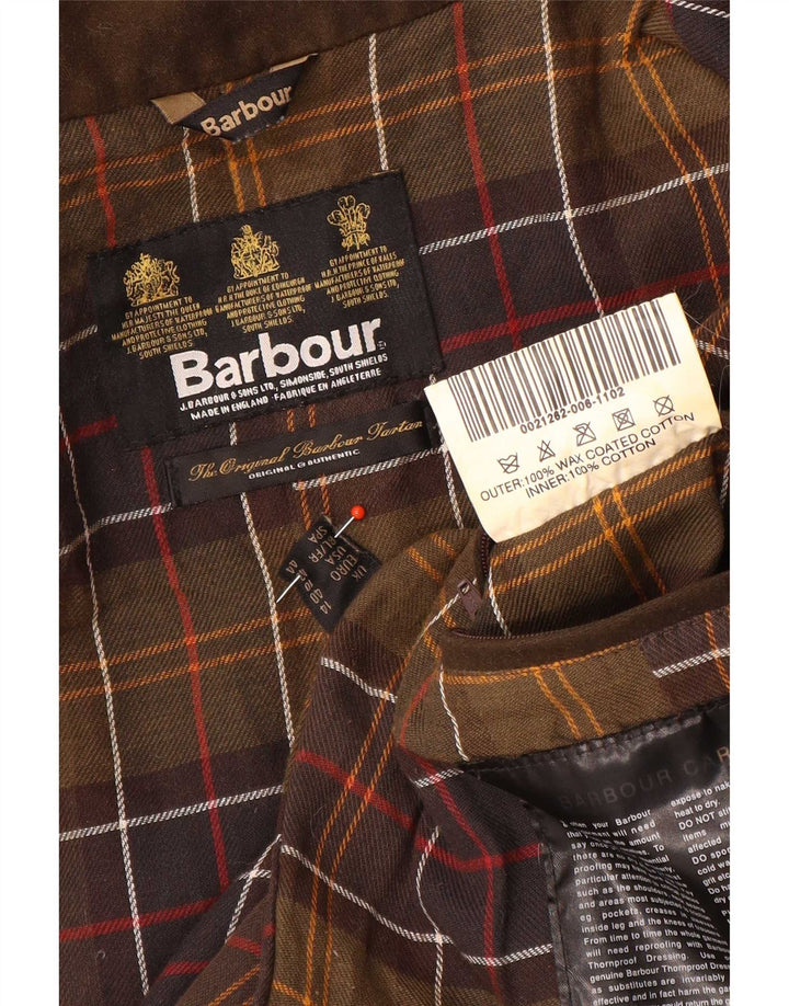 Barbour Womens Waxed Cotton Jacket UK 14 Large Brown