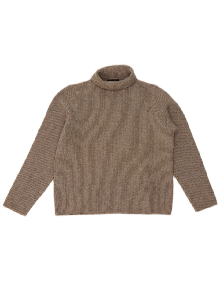 Massimo Dutti Womens Roll Neck Jumper Sweater UK 12 Medium Grey Wool