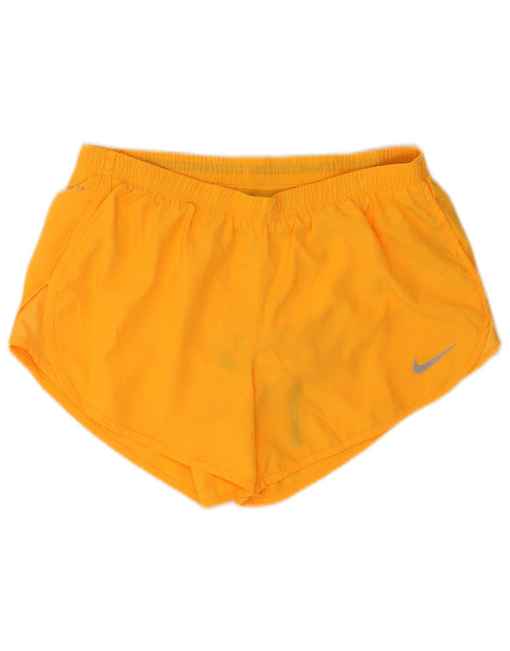 Nike Womens Dri Fit Sport Shorts UK 14 Medium Orange Polyester